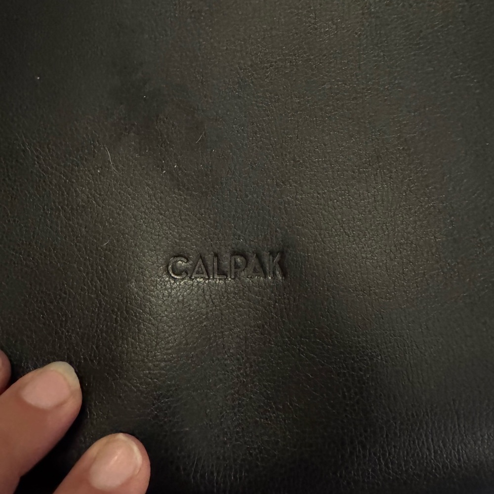 CALPAK Haven Black Leather Laptop Tote Bag - Picture 14 of 15